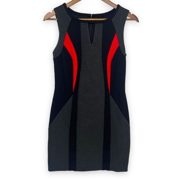 Joseph Ribkoff Gray Sleeveless Keyhole Neckline Bodycon Knee Length Dress Size 6 - Picture 1 of 9